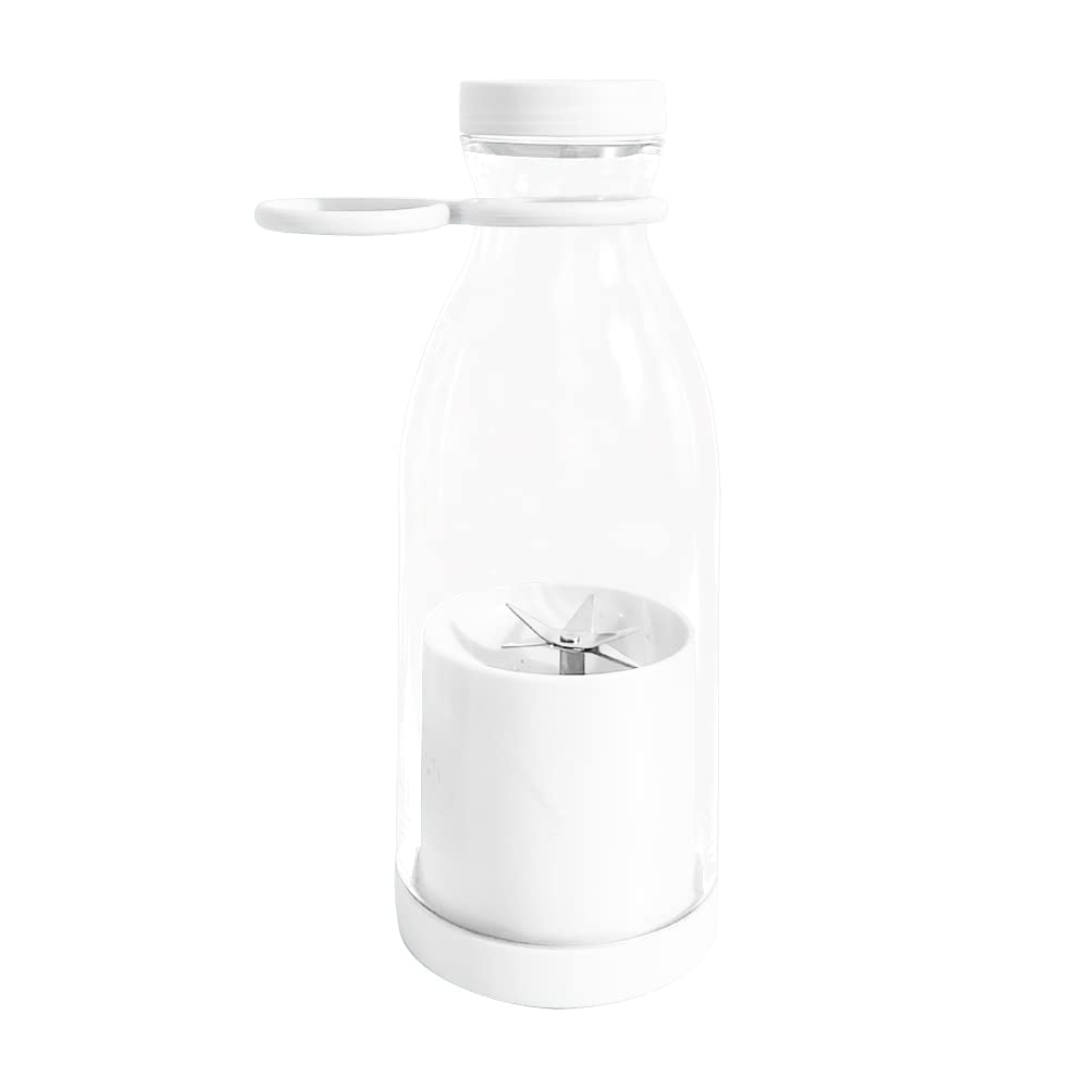 Maommadio 420ml Portable Electric Juicer Cup USB Rechargeable Fruit Blender Juicer Bottle Mixer Juicer Cup Blender Milkshake Maker (White)