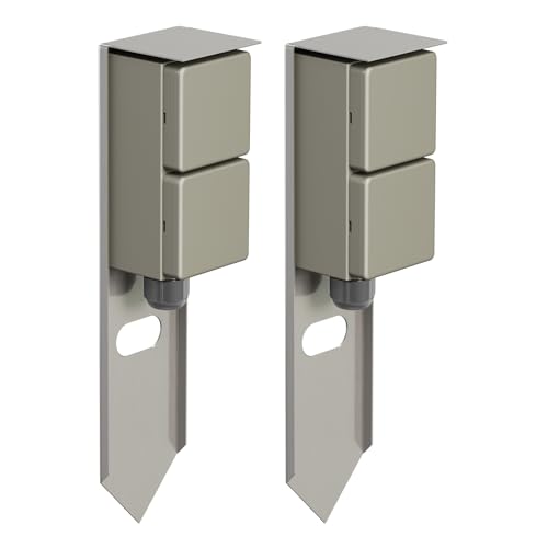 ledscom.de 2 pzas. Toma de jardín Pilar PIWI con Pica de Tierra para Exteriores, IP44, 2 vías, Acero Inoxidable, Angular, 30 cm