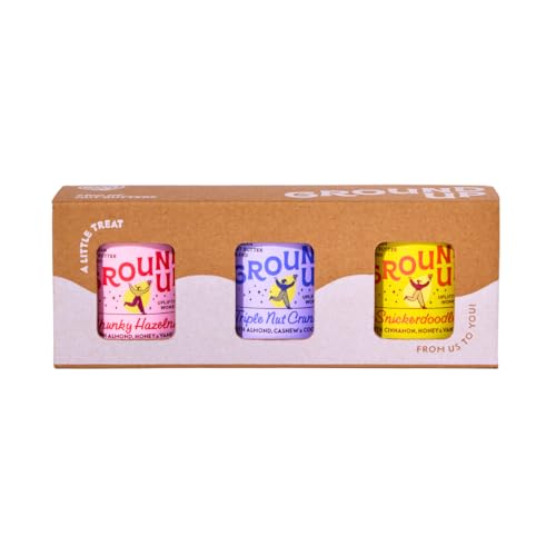 Ground Up Chunky Nut Butter - Almond and Cashew Butter - Peanut-Free, Dairy-Free, Gluten-Free, Vegan - Trio Tasting Flight