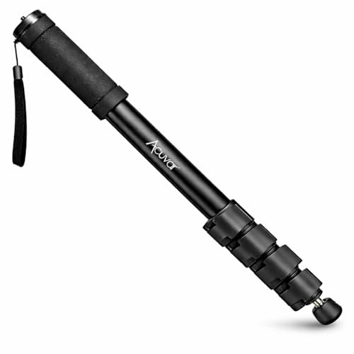 Acuvar Monopod with Integrated Safety Strap and 4 Section Extending Pole for All Digital Cameras, DSLR, Mirrorless, Compact Cameras, Camcorders & Cell Phones (Updated 62 Inch)