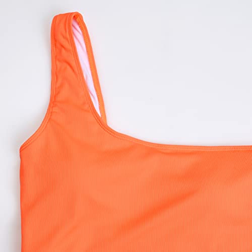 Sweetbump Maternity Bikini Sets Two Pieces Maternity Swimsuit Summer Ribbed Pregnancy Swimsuits One Shoulder Bathing Suits Orange Xl #TOP4