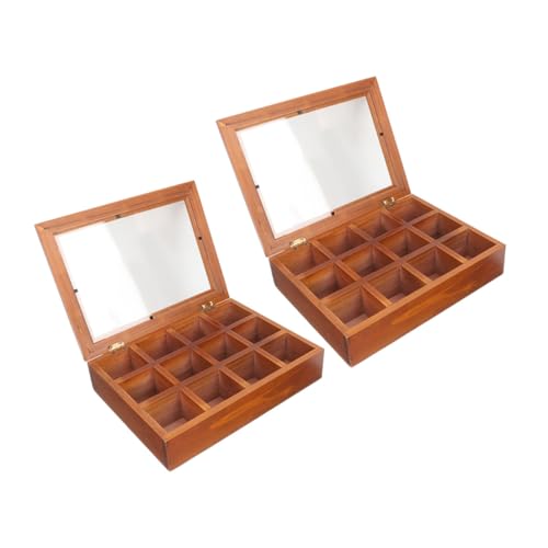 CHILDWEET 2 Piezas Joyero Reloj Inteligente Anillos Bloqueo Gafas Percha Lacada Tapa Apilable Cuentas Reloj Automático Exhibición De Mimbre Estante De Pie Dorado Bandejas De Joyería