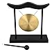 Zen Table Gong, Desktop Meditation Gong with Wooden Stand and Mallet, 9 Inch Height - 1 Count