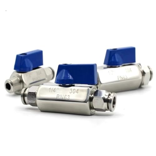 Mini válvula de bola SS304 de 12mm con accesorios rápidos neumáticos 2