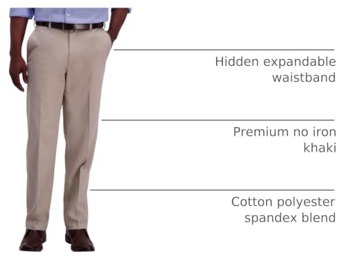 Image of Haggar Men's Classic Fit Premium No Iron Khaki Pant