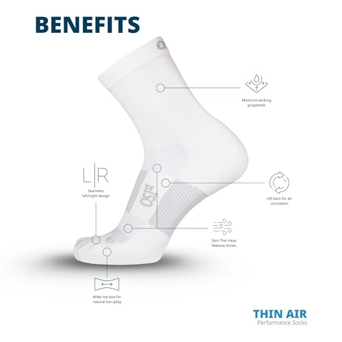 OS1st TA4 Thin Air 3/4 Length Running Socks with special ventilation feature for men & women, lightweight & breathable design3