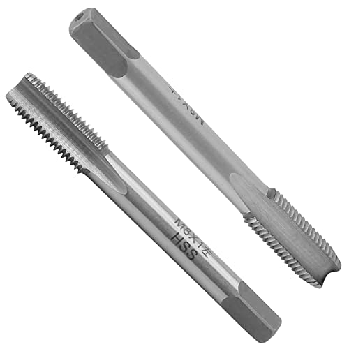 Utoolmart ねじタップ ねじ切り 左ネジ切り タップ ストレートねじタップ ドリルタップ ねじきりタップ 面取りタップ 穴あけ スパイラル 工具 スレッド処理 耐摩耗性 作業用 高速鋼製 機械用 精度 H2 M8X1(L) 2pcs
