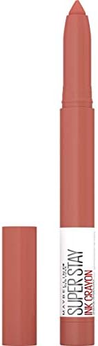 Maybelline Super Stay Ink Crayon Lipstick Makeup, Precision Tip Matte Lip Crayon with Built-in Sharpener, Longwear Up To 8Hrs, Reach High, Rosey Mauve, 1 Count