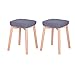 Esstischhocker, Schminkhocker Aus Massivholz, Haushaltsstoffhocker, Stapelbarer Computerhocker, Für Zuhause/Büro/Club/Café/Freizeitbereich, 32 Cm X 32 Cm X 45 Cm ( Color : Dark blue , Size : 2pcs )