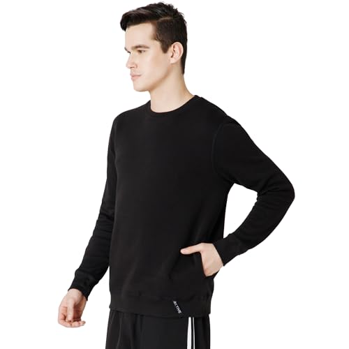 Image of BODYACTIVE Men Full Sleeve Solid Sweatshirt