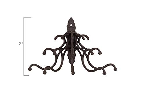 Creative Co-Op HD5946 Antique Cast Iron Wall Hooks In Rust Finish thumb #1