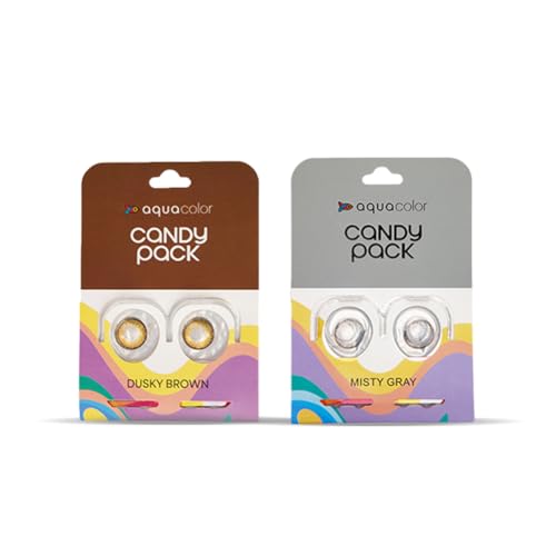 Image of AQUALENS CONTACT LENSES Aquacolor Contact Lens Pack Of 2(Misty Grey, Dusky Brown)