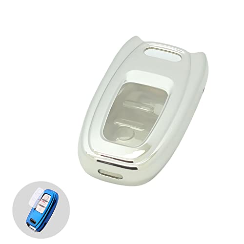 BROVACS Soft TPU Case Shell Cover Protector Holder Compatible with AUDI A4 A5 A6 A7 A8 Q5 S5 S6 S7 Smart Remote Key Fob 3 Button SV9850 Silver - Image 2