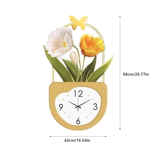 Horloge murale 3D à fleurs LED lumineuse pour décorer un salon moderne et chaleureux - 3