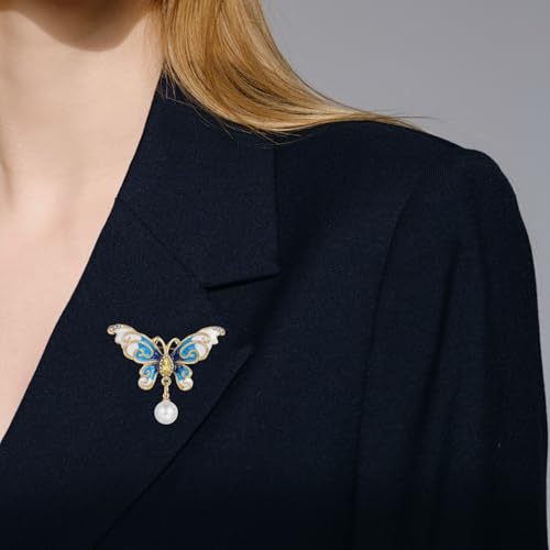 Image of Rhinestone Brooch Pins for Women, Vintage Crystal Enamel Brooches, American Flag Pin Patriotic Lapel Pins Gift for Suit Clothes Bag Accessories