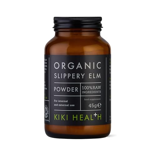 KIKI Health Organic Slippery Elm Powder 45g - Suitable for Vegans & Vegetarians - No Sweeteners Colours or Artificial Flavouring - Slippery Elm Supports The Digestive System