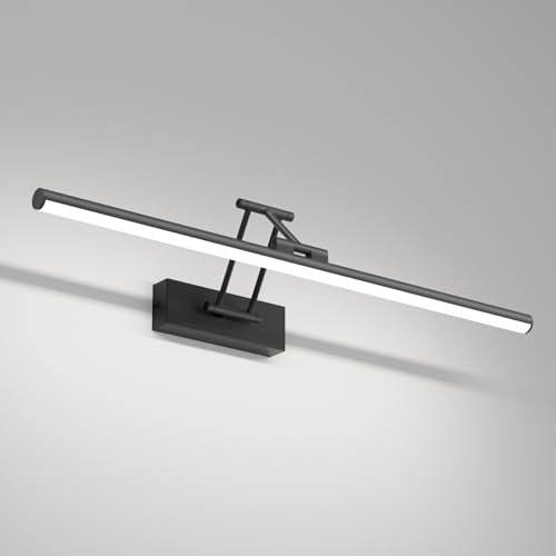 Klighten Lampe de miroir LED pour salle de bain - 60 cm - Rotation - IP44 - 20 W - 1500 lm - Blanc froid 5500 K - Noir