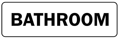 Bathroom Sign (L) - Self Adhesive Sticker (150mm x 50mm)