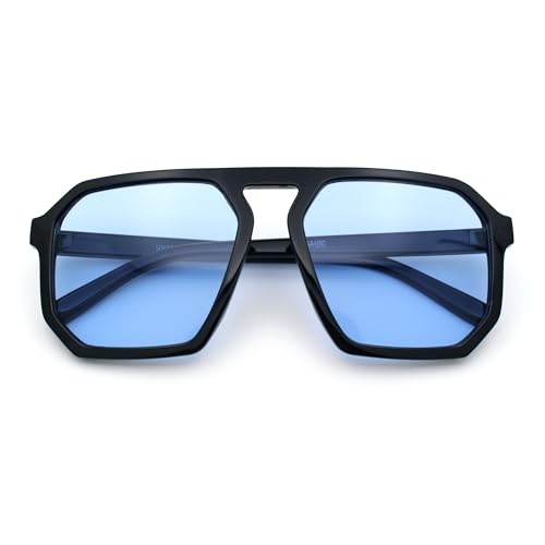 Image of SA106 Mens Octagon Geometric Plastic Racer Mob Pilots Sunglasses