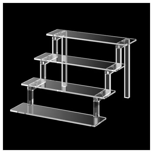 Janaden 4-stufiger Acryl Riser Display Ständer für Amiibo Funko POPS, durchsichtiges Display Regal Organizer Cupcake Dessert Ständer Acryl Riser zum Anzeigen und Dekorieren