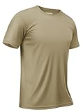 TACVASEN Herren UV-Schutz T-Shirts UPF 50+ Kurzarm Sonnenschutz Atmungsaktiv Trainingsshirt, Stumpfes Cyan, L
