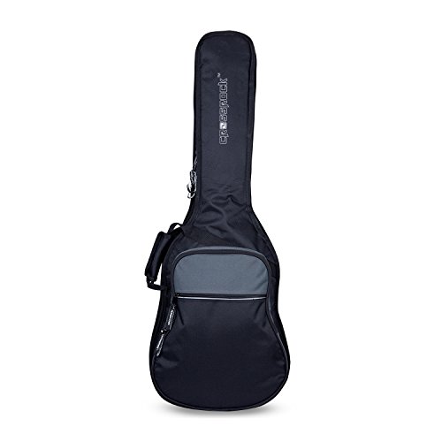 Image of Crossrock CRSG106DEBG Double 2x Electric Guitar Gig Bag -With Padded Adjustable backpack Straps, Black /Grey