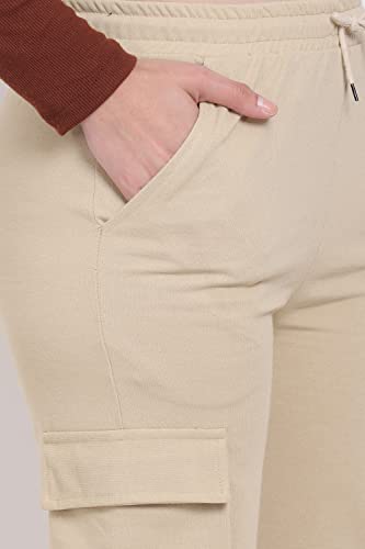 Image of Women's Cotton Fabric Stylish Cargo Pocket Lower /Sweatpants