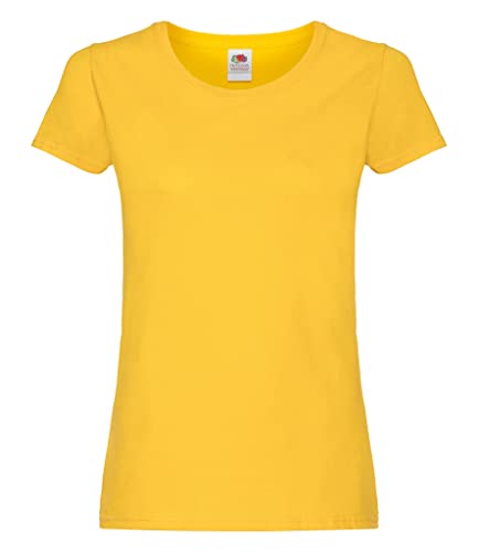 Fruit Of The Loom NEW Lady Fit Valueweight T-Shirt, Gelb (Sunflower...