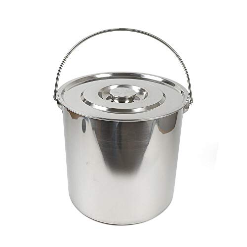 Kaibrite Edelstahleimer Eimer Kücheneimer Futtereimer Milcheimer Sektkühler EIS-Eimer,Kohleneimer mit Edelstahl Deckel (20L)