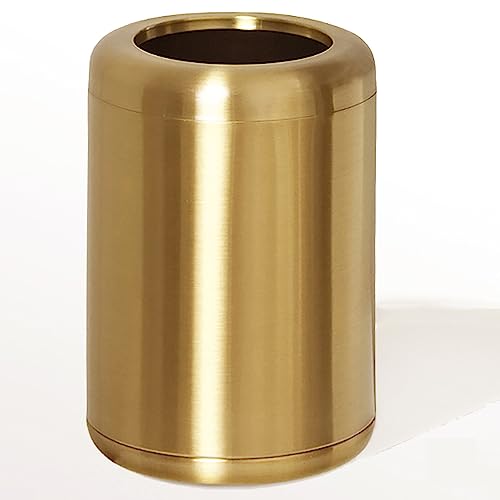 10 L/2.6Gallon,Brass Trash can,Brushed Bathroom Trash Can, Gold Wastebaske for Bathroom,Living Room,Office,Kitchen,Bedroom,Hotel (Gold)