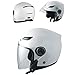 A-Pro Casco Jet Visiera Lunga Scooter Moto Quad Omologato ECE 22 05 Bianco S