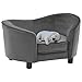 Tidyard Divanetto Cuccia per Animali Domestici,Lettino per Animali in Peluche e Similpelle,69x49x40 cm,Grigio