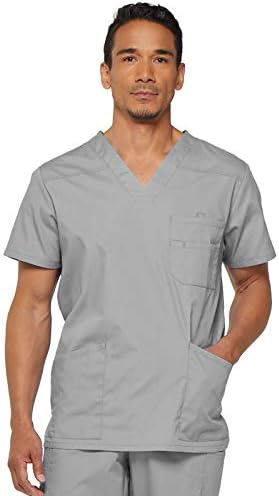 Dickies mens EDS Signature V-Neck Scrub Top Grey X-Large | Brushe...