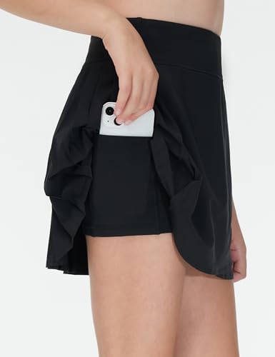 THE GYM PEOPLE Girls' Pleated Tennis Skirts 2 in 1 Kids Athletic Running Golf Skorts with Shorts Pockets4