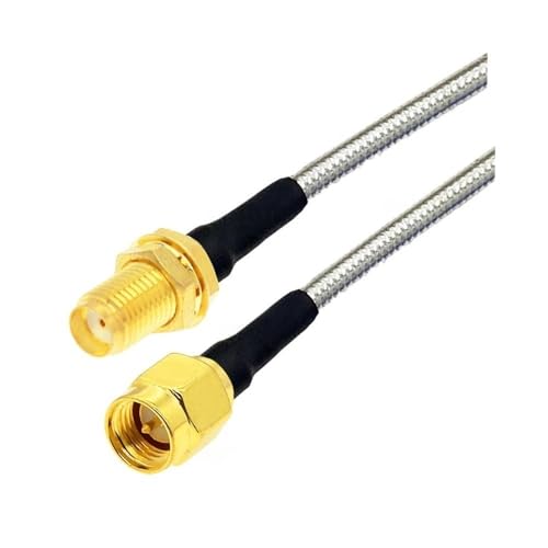 QYZLVCES(���X) RG402 SMA�I�X-SMA�I�X�v���O �Z�~�t���L�V�u�� �V���o�[ RG402 �����g�e�X�g�P�[�u�� 50�I�[�� 6GHz �����P�[�u�� �s�O�e�[��(SMA M to SMA F,5M)