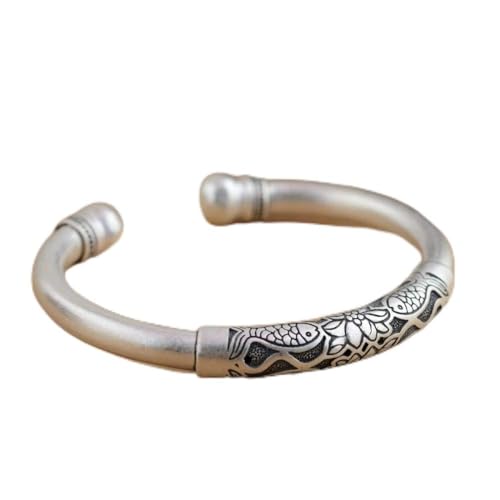 Bracelet poisson argent S925 vintage bijou femme classique chinois