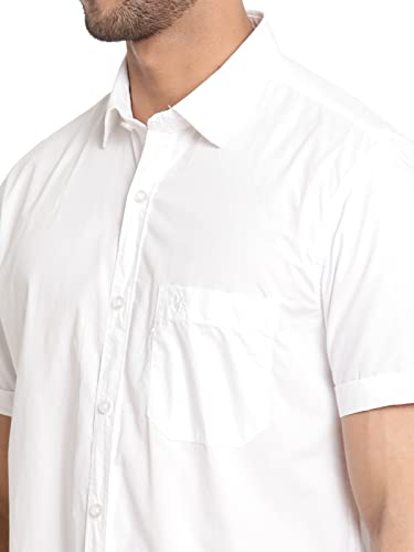 Image of Cantabil Cotton Solid Half Sleeve Regular Fit Casual Shirt for Men with Pocket | Cotton Casual Shirt for Men | Casual Wear Shirts for Men (P-MSHC00247A)