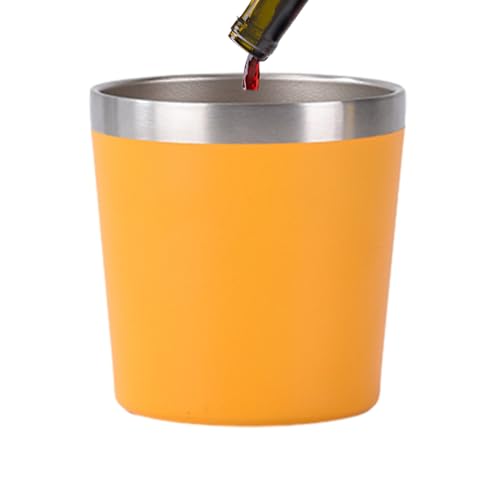 Tazas de metal para café expreso – Tazas resistentes al calor de doble pared de acero inoxidable, juego apilable para beber café, té, leche y cacao, apto para lavavajillas, artículos de bar inastillab