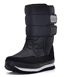 DADAWEN Women's Waterproof Frosty Snow Boot Black US Size 6.5