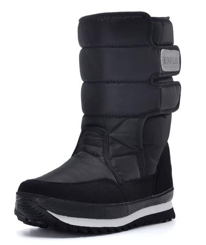 DADAWEN Women's Waterproof Frosty Snow Boot Black US Size 4.5
