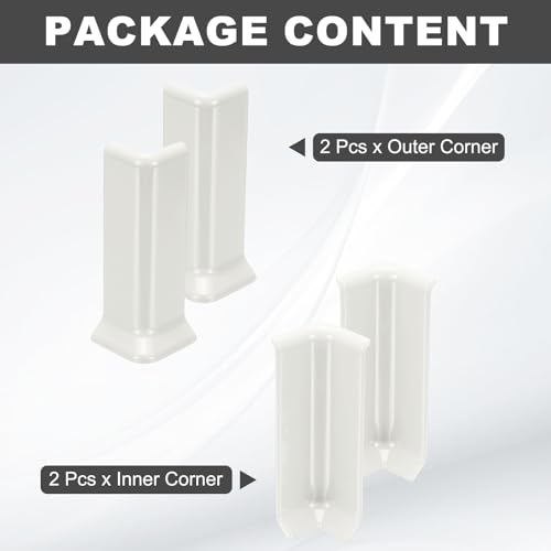 Blocs d'angle autocollants pour plinthe 10,2 cm uxcell blancs 4 pièces