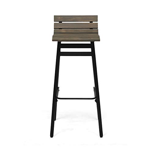 Butaco de madera Christopher Knight Home Camron de 35 pulgadas (juego de 2), acabado gris y negro miniatura 5