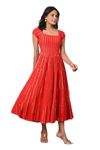 Image of IQRAAR Dress for Women Printed Midi Dress