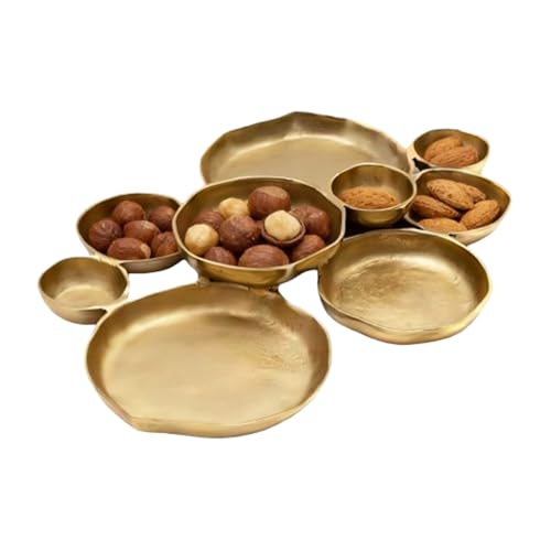 Dqsgiqe Juego de cuencos | Snacks, patatas fritas – Bandeja para salsa – 9 piezas combinación de elegantes cuencos de decoración redondos, para patatas fritas, aperitivos, restaurante, desayuno en