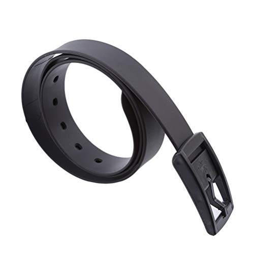 Flybloom Ceintures À Boucle en Plastique Silicone Anti-Allergie Sécurité Hommes Femmes Ceinture Large (Noir)