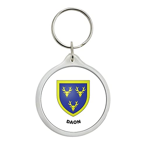 ROUND KEYCHAIN. HERALDIC SHIELD DAON MAYENNE FRANCE