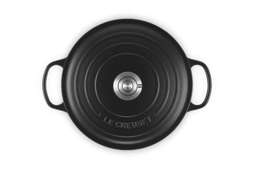 Image of Le Creuset Enameled Cast Iron Round Dutch Oven, 5.5 qt., Licorice /Crucible