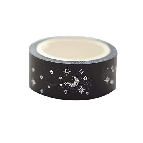 15mm * 5 m Folha De Ouro/Folha De Prata Impresso Padrões Washi Fita Adesiva Fitas Adesivas de Papel