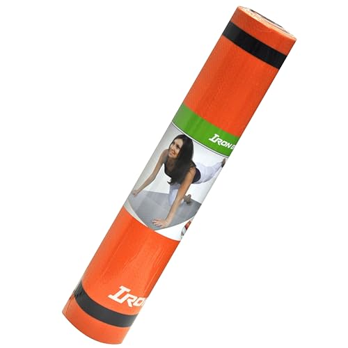 IBF IRON BODY FITNESS Two-Tone 6 mm Extra Thick Yoga Mat with Carrying Strap, Non Slip Surface (68" x 24" x 1/4"), Perfect Exercise Mat for Yoga, Pilates, Gymnastics, Home Gym - Orange/Grey (98504-0) - Image 3