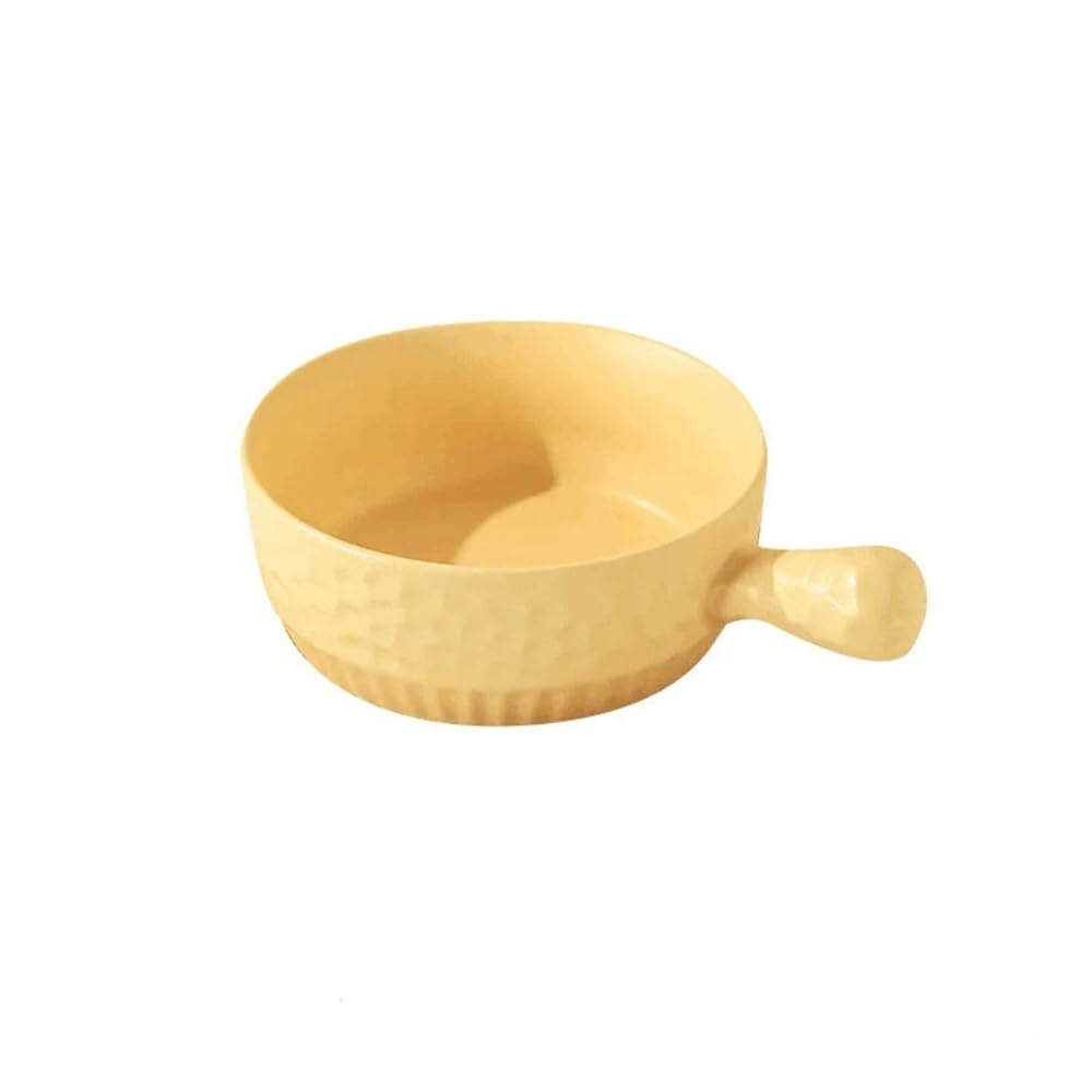 Bol en céramique avec anse jaune grand plat à spaghetti individuel pour la maison
